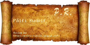 Pálfi Rudolf névjegykártya